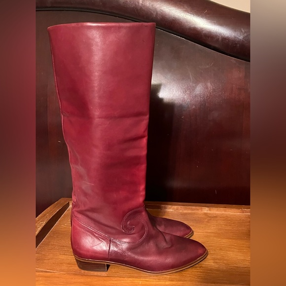 Nine West Shoes - Vintage 9 West Burgundy Samantha Riding Boots Size 8